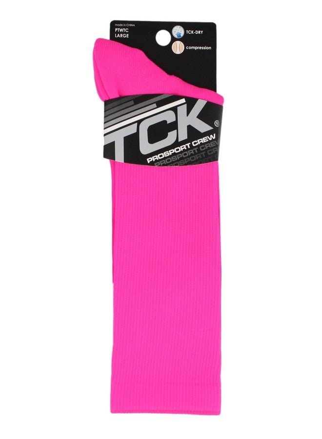 TCK Prosport Crew Pink Volleyball Socks & Basketball, Football Socks - Cushioned Socks for Sports (Hot Pink, Small) 2 Pairs - Image 4