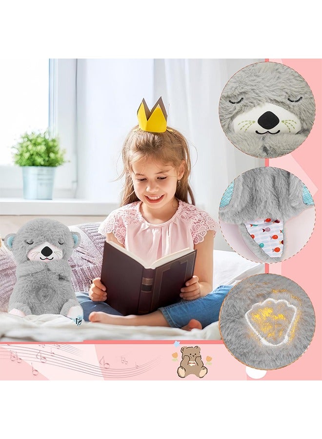 Sweet Life Baby Sound Machine Soothe Breathing Otter, Sensory Details Music Lights Rhythmic Breathing Motion Musical Baby Toy Plush for Newborns (Battery Not Includ) (Dark Grey) - Image 5