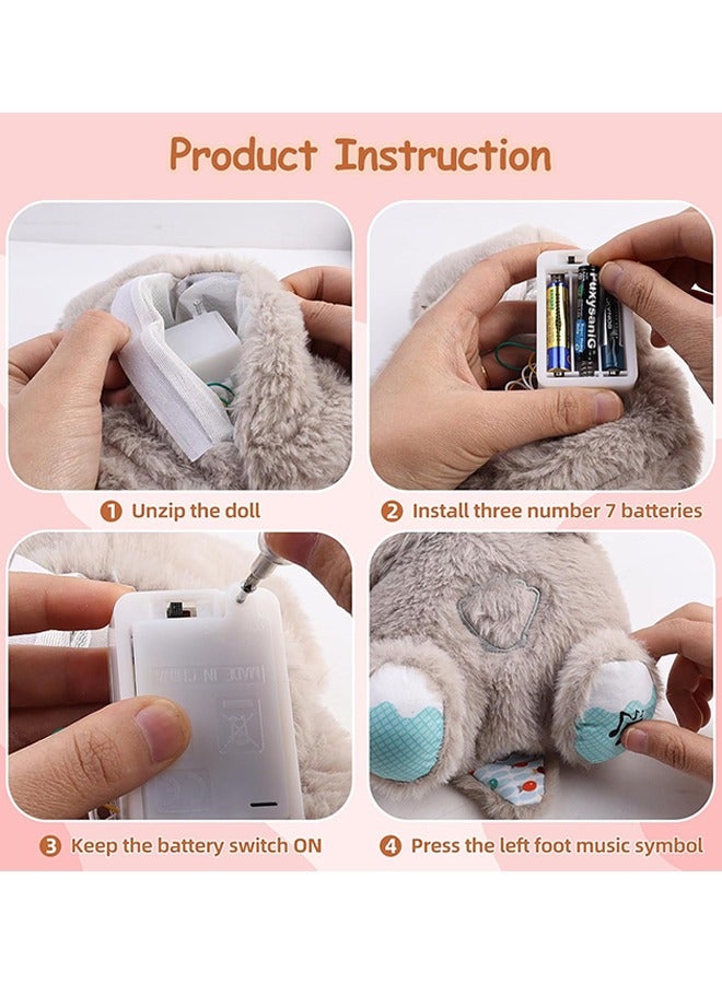 Sweet Life Baby Sound Machine Soothe Breathing Otter, Sensory Details Music Lights Rhythmic Breathing Motion Musical Baby Toy Plush for Newborns (Battery Not Includ) (Dark Grey) - Image 3