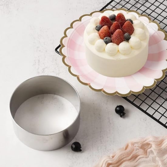 BAKERS 4U BAKERS 4U Stainless Steel Cake Baking Rings 8Inches with 2 inch Height Durable NonStick Ring - Image 3