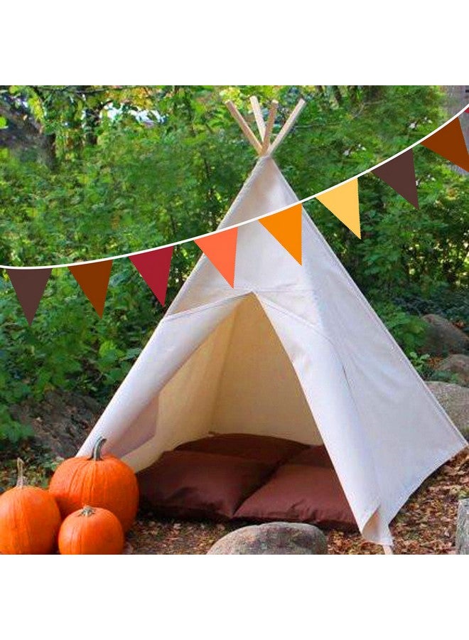 pinkblume 32Ft Fall Banner Decorations Triangle Flag Fabric Pennant Garland Bunting for Happy Fall Decor Thanksgiving Day Harvest Autumn Wedding Birthday Party Home Outdoor Garden Hanging Decoration (36Pcs)  - Image 4