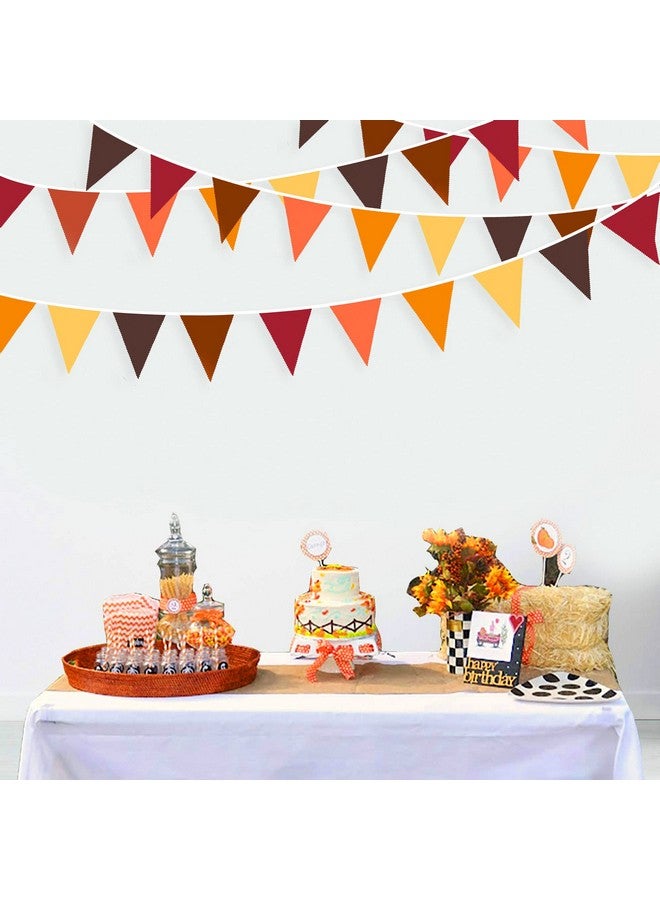 pinkblume 32Ft Fall Banner Decorations Triangle Flag Fabric Pennant Garland Bunting for Happy Fall Decor Thanksgiving Day Harvest Autumn Wedding Birthday Party Home Outdoor Garden Hanging Decoration (36Pcs)  - Image 3