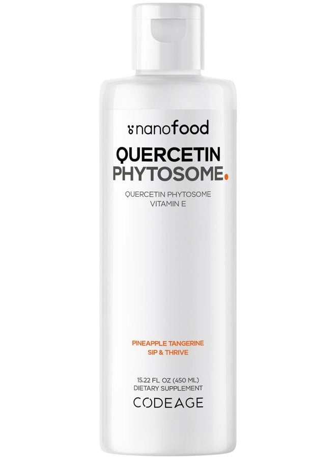 Codeage Nanofood Quercetin Phytosome - 3 Month Supply - 1333mg Quercetin Dihydrate, Phospholipid Complex, Vitamin E Per Serving, Vegan, Gluten Free, Non-GMO Supplement, Pineapple Tangerine, 15.22 Fl Oz - Image 1