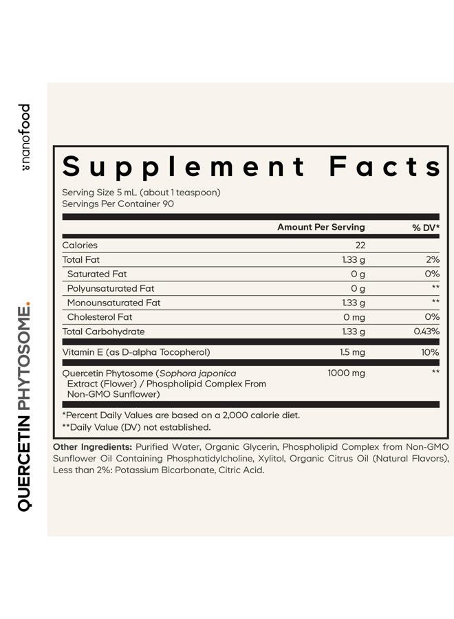 Codeage Nanofood Quercetin Phytosome - 3 Month Supply - 1333mg Quercetin Dihydrate, Phospholipid Complex, Vitamin E Per Serving, Vegan, Gluten Free, Non-GMO Supplement, Pineapple Tangerine, 15.22 Fl Oz - Image 2
