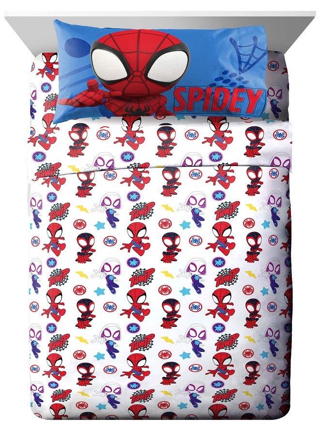 Jay Franco Marvel Spidey and His Amazing Friends Team Spidey 4 Piece Toddler Size Bed Set - Super Soft Microfiber - Includes Comforter & Sheet Set Bedding (Official Marvel Product) - Image 3