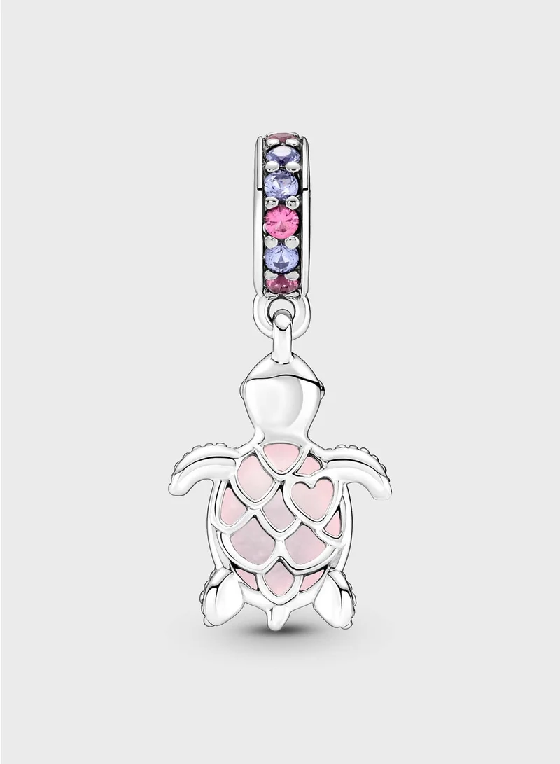 PANDORA Murano Glass Pink Sea Turtle Dangle Charm