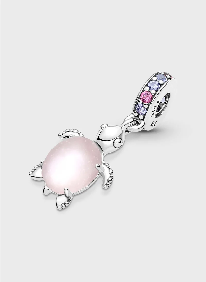PANDORA Murano Glass Pink Sea Turtle Dangle Charm