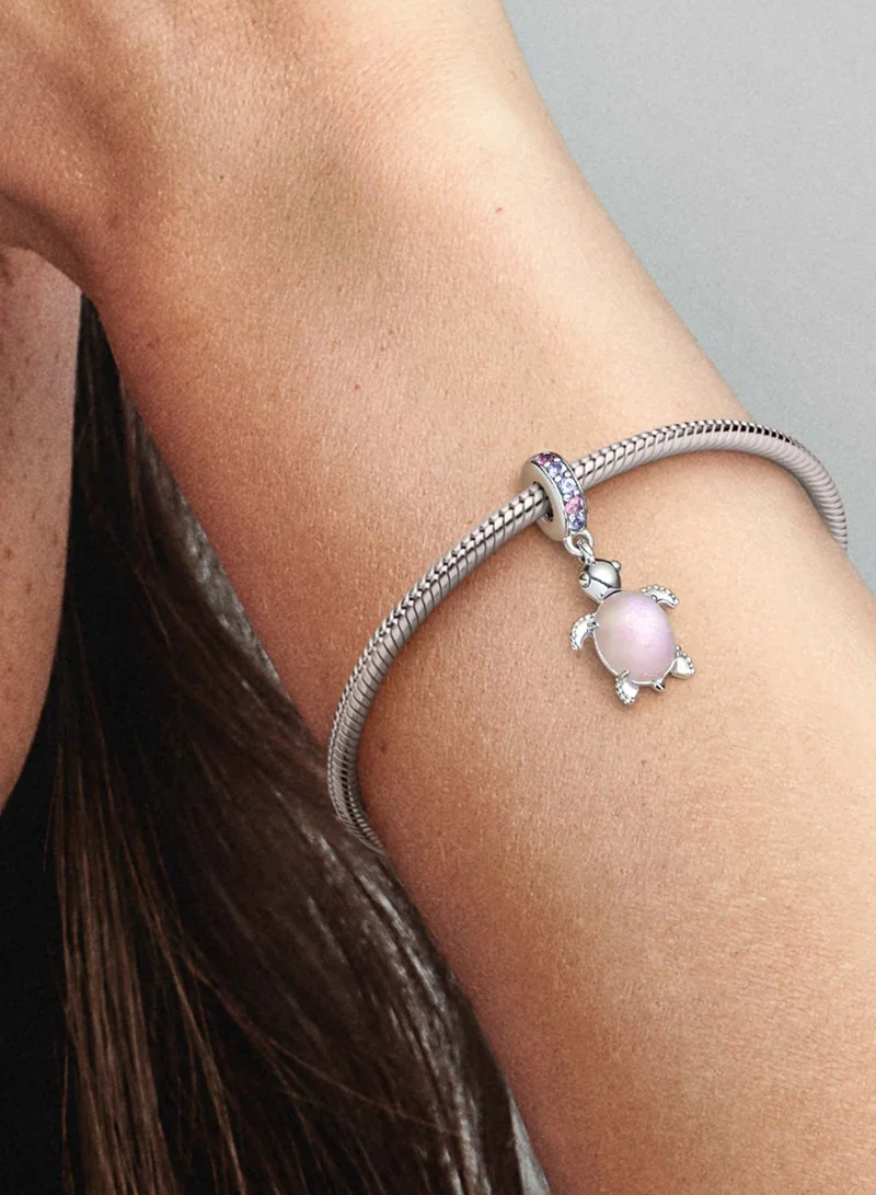 PANDORA Murano Glass Pink Sea Turtle Dangle Charm