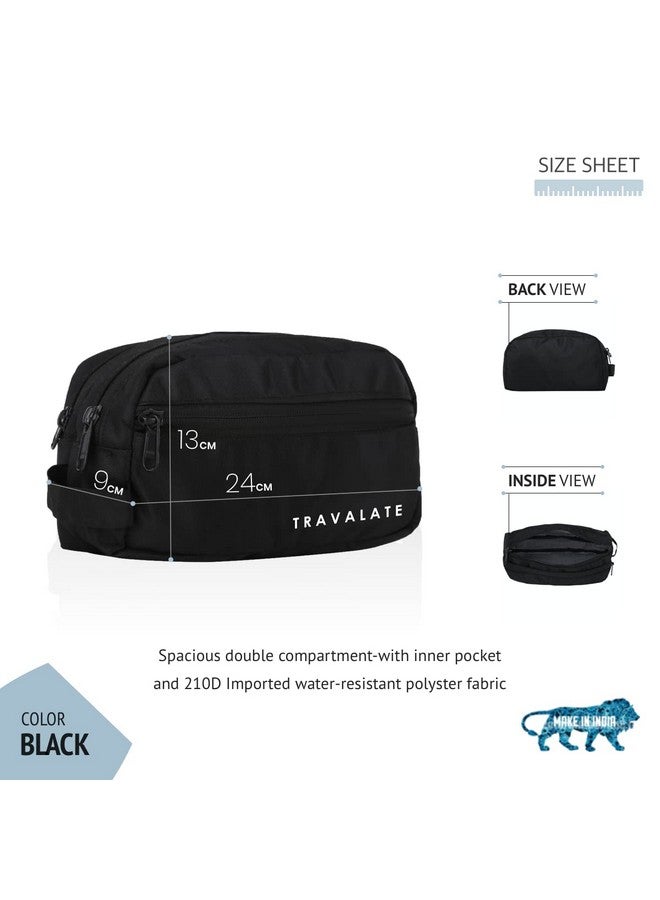 Travalate 9cms Polyester Toiletry Bag (Black_Tr1323) - Image 2