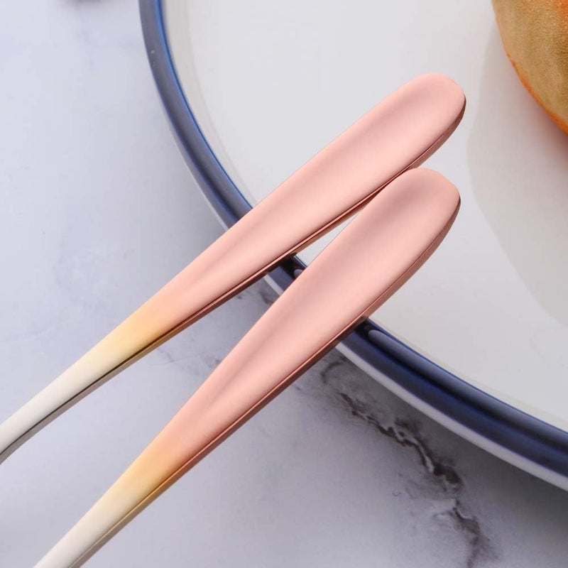 BISDARUN Stainless Steel Butter Cheese Spreader Knife Gradient Rose Gold Breakfast Butter Dessert Knives Set of 6 Kitchen Slicer Sandwich Spreader for butter dish  - Image 5
