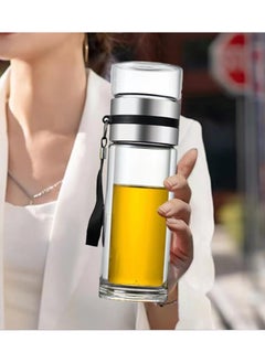 Generic 13oz double wall glass water bottle tea and water separation  - Image 2