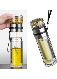 Generic 13oz double wall glass water bottle tea and water separation  - Image 3