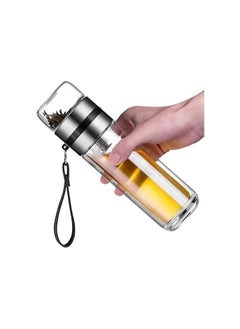 Generic 13oz double wall glass water bottle tea and water separation  - Image 4