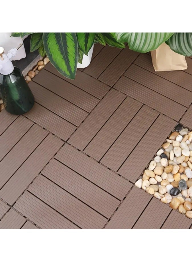 LINGWEI 10pcs Premium Interlocking Deck Tiles – Weatherproof, Non-Slip Patio and Balcony Flooring, DIY Installation, Durable Plastic Composite - Image 1