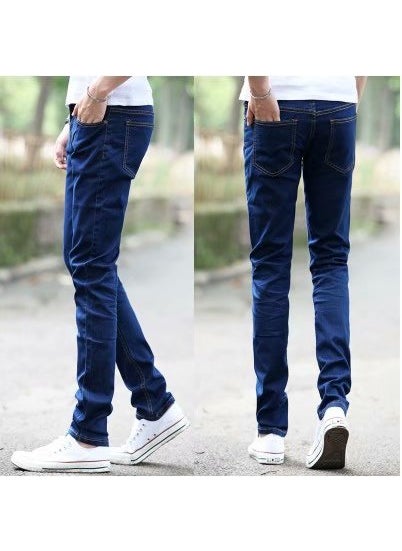 Spring Autumn Mens Elastic Straight-leg Jeans Korean Trendy Black Slimming Casual Long Pants Small Foot Slimming Effect Blue pants - pzsku/ZD918710E3FCFA1DC1312Z/45/_/1741690136/f4352d43-e067-4ba3-ae29-d664783217cd