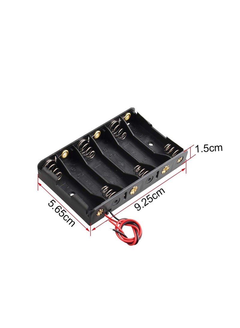 KNP KNP 1.5V AA 6-Way Battery Holder is designed to securely hold up to six AA batteries providing a reliable and versatile solution for powering various electronic devices and projects Its durable construction and easy to use design make it an excellent choice for both everyday use and specialized applications.  - Image 2