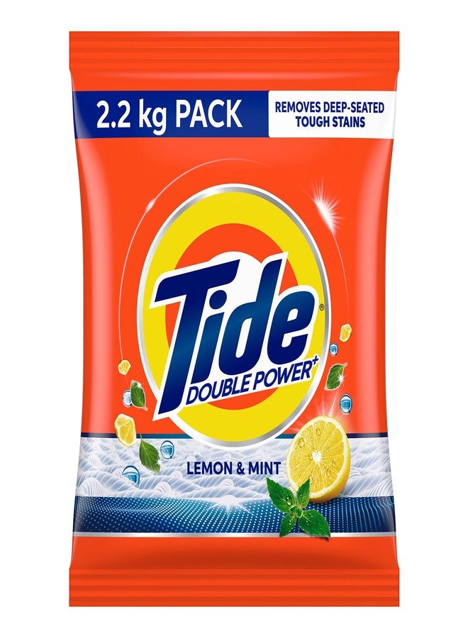 تايد مسحوق غسيل تايد بلس - 2.2 كجم | برائحة الليمون والنعناع | يزيل بقع الزيت والمرق والشاي العنيدة | العلامة التجارية رقم 1 في العالم للمنظفات - Image 1