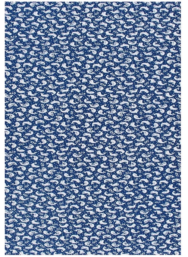 KOMESICHI irodori Japanese Traditional Towel Tenugui Whale 12.99 x 34.64 in with Tenugui Iroha (English Manual) - Image 2