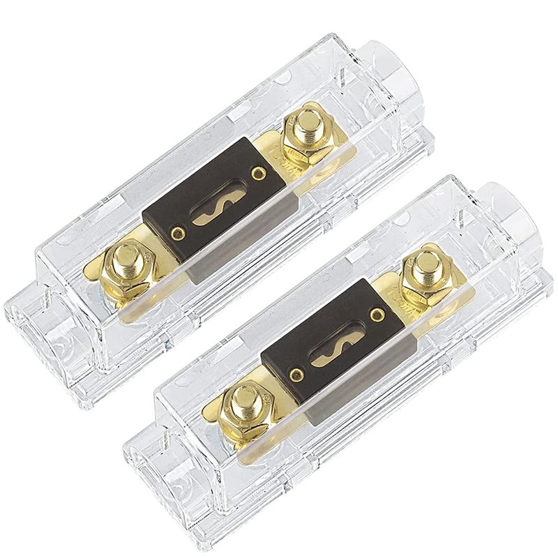 Generic Greluma 2 Pcs In-Line ANL Fuse Holder 0/2/4 Gauge AWG with 200A ANL Fuse  - Image 1