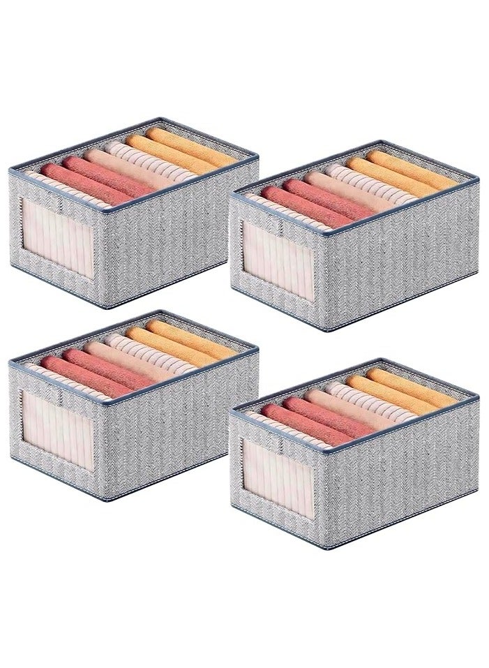 AREXA Pack of 4 - Large Clothes Organizer, Wardrobe Closet Organizer and Storage with Handles, Foldable Fabric Closet Organizers for Clothing, Pants, Jeans, Sweater, T-shirts  - Image 1