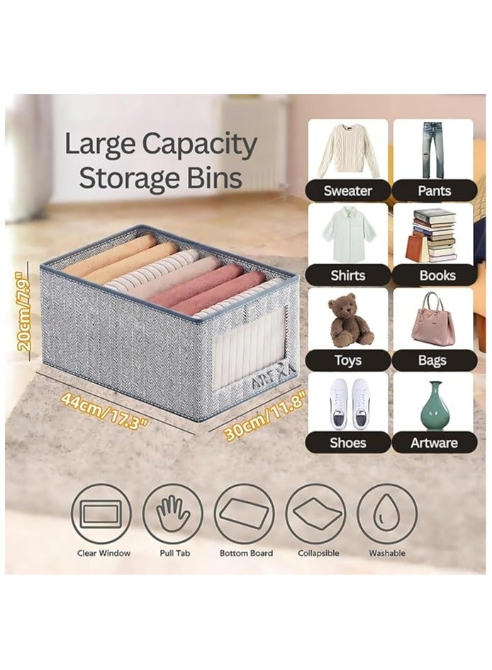 AREXA Pack of 4 - Large Clothes Organizer, Wardrobe Closet Organizer and Storage with Handles, Foldable Fabric Closet Organizers for Clothing, Pants, Jeans, Sweater, T-shirts  - Image 2