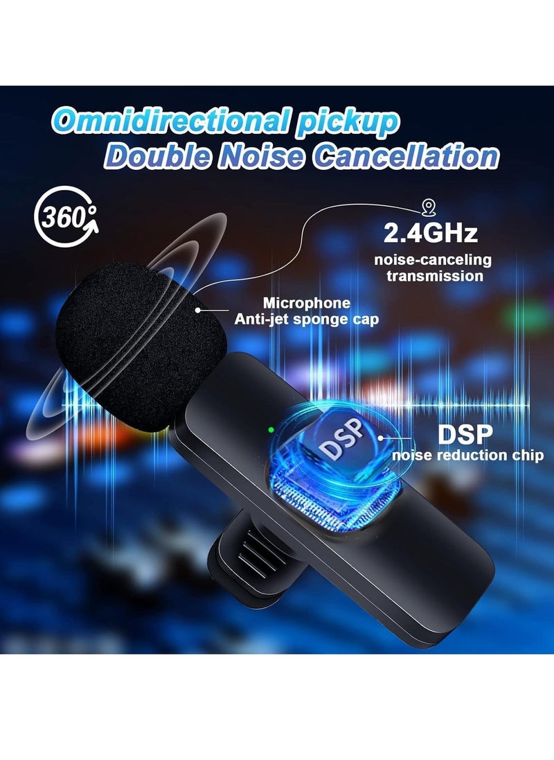 JAJEEK New Dual Omnidirectional Wireless Microphone for iPhone, Noise Cancelling with Echo Mode, Professional Mic for Video Recording, Podcasting, YouTube, High-Quality Audio, Easy to Use, Compact & Portable - Image 3
