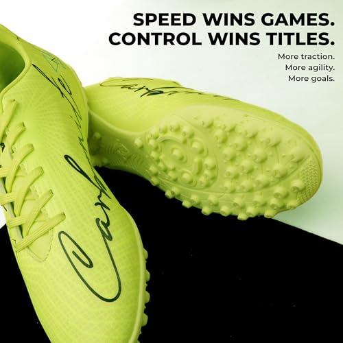 Nivia Carbonite 7.0 Football Turf Shoes for Men, Precision-Fit PVC Synthetic Upper, Turf-Specific Rubber Sole, Die Cut Lightweight EVA Insole,Ideal for Artificial Turf Surfaces, Silver, UK07 - Image 4