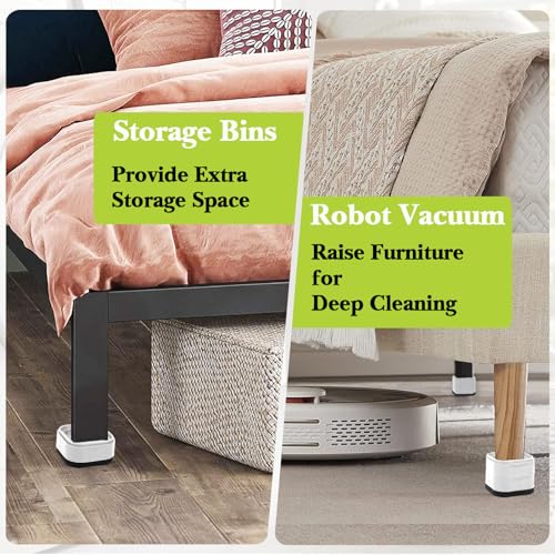 Yookwutar 4 Pack Furniture Risers 1 Inch, Adjustable Bed Risers Heavy Duty for Table Desk Couch Chair Sofa Cabinet Bed Legs Dorm, Square Stackable Bed Raisers Blocks Lift Height 1", 2" or 3", White - Image 5