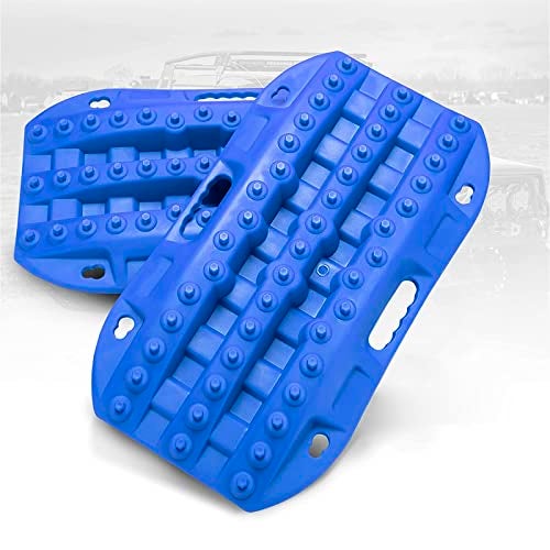 BUNKER INDUST Off-Road Traction Boards, 2 Pcs Recovery Tracks Traction Mat for 4X4 Jeep Mud, Sand, Snow Traction Ladder-Blue Tire Traction Tool - Image 1