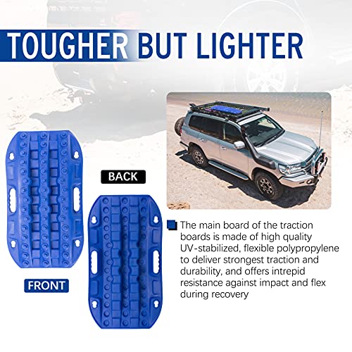 BUNKER INDUST Off-Road Traction Boards, 2 Pcs Recovery Tracks Traction Mat for 4X4 Jeep Mud, Sand, Snow Traction Ladder-Blue Tire Traction Tool - Image 5