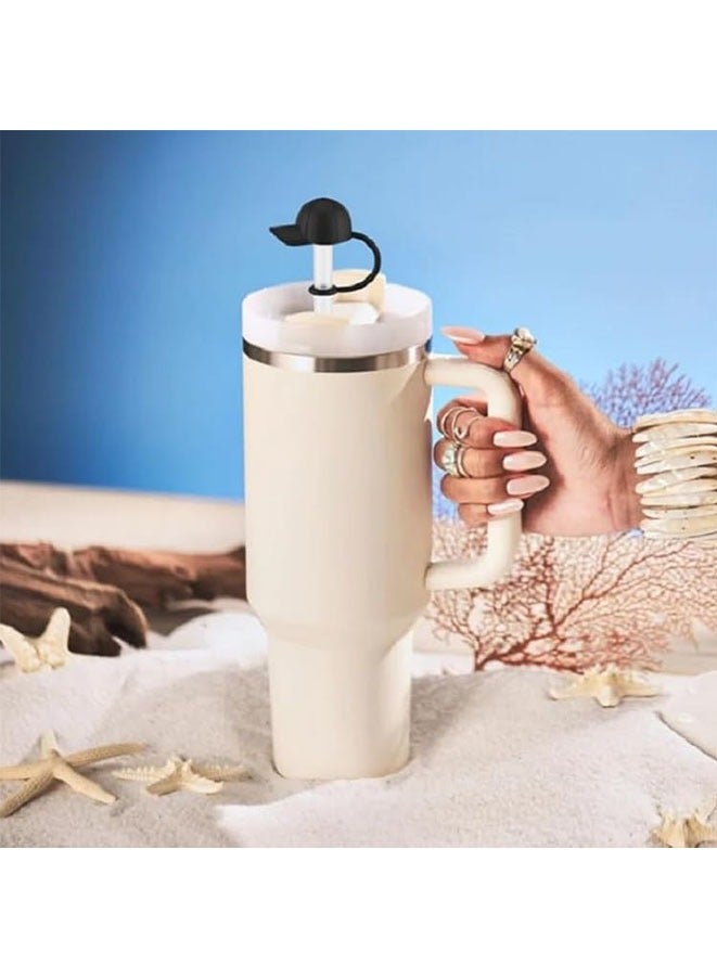 4Pcs Cute Silicone Straw Topper Reusable,Straw Cover Cap for Stanley Cup 20-40oz Tumblers Accessories,Compatible with Simple Modern,Yeti,Hydroflask and other 6-10mm Straws  - Image 5