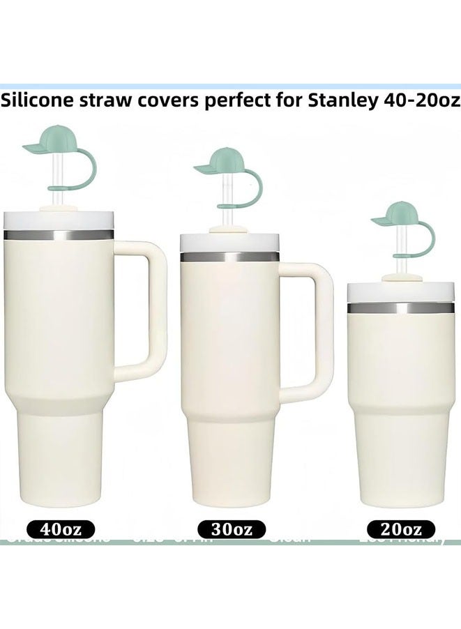 4Pcs Cute Silicone Straw Topper Reusable,Straw Cover Cap for Stanley Cup 20-40oz Tumblers Accessories,Compatible with Simple Modern,Yeti,Hydroflask and other 6-10mm Straws  - Image 4