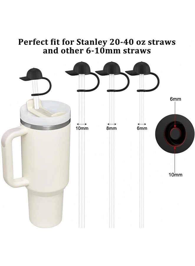 4Pcs Cute Silicone Straw Topper Reusable,Straw Cover Cap for Stanley Cup 20-40oz Tumblers Accessories,Compatible with Simple Modern,Yeti,Hydroflask and other 6-10mm Straws  - Image 2