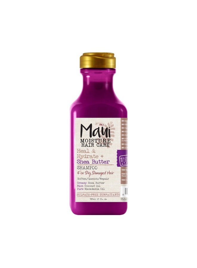 Maui Moisture Heal & Hydrate + Shea Butter Shampoo to Repair & Deeply Moisturize Tight Curly Hair with Coconut & Macademia Oils, Vegan, Silicone, Paraben & Sulfate-Free, 13 fl oz - Image 1