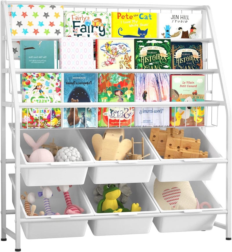 Snazzy Metal Bookshelf For Study Room, White - Image 1