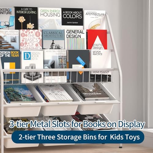 Snazzy Metal Bookshelf For Study Room, White - Image 4