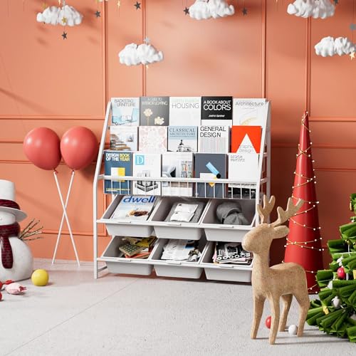 Snazzy Metal Bookshelf For Study Room, White - Image 3