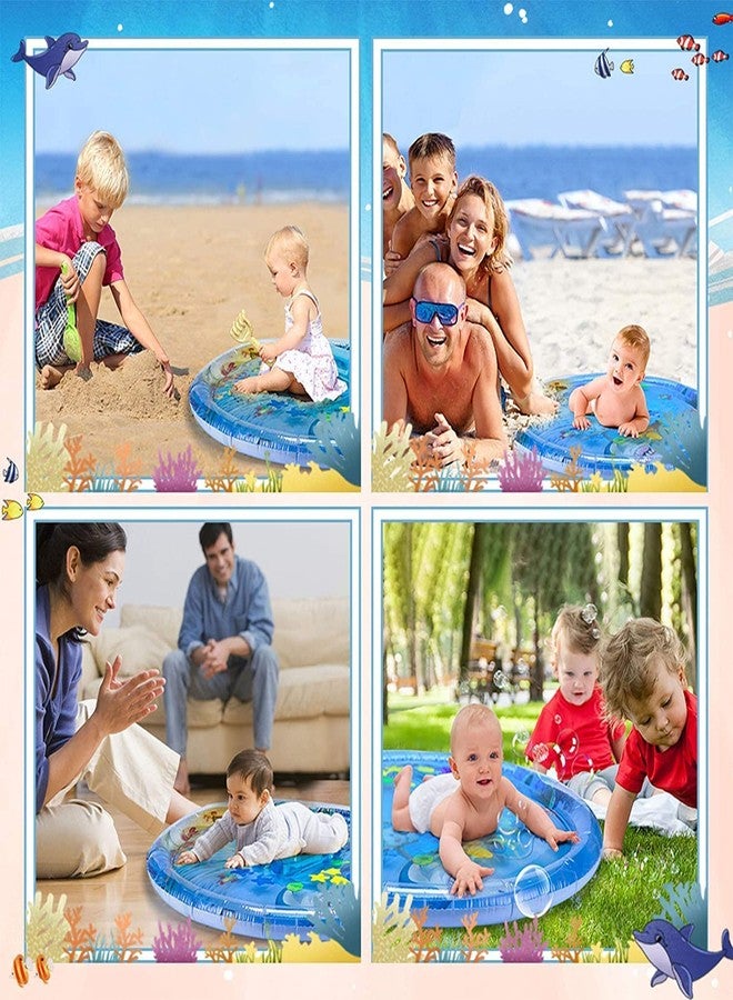INSECTRA Infant Toy Gift Activity Play Mat,Baby Infant Toddlers Inflatable Water Floor Mat Children Growth Activity Tool Tummy Time Baby Water Mat Toy for Newborn Baby Boy Girl Round Mat,Multicolor - Image 5