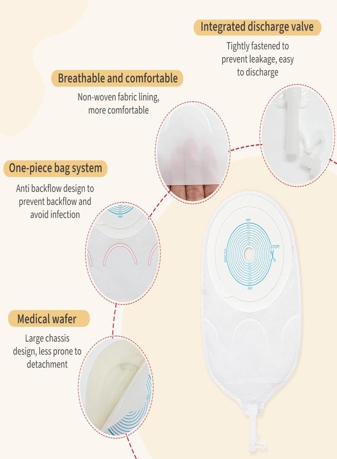 DERAYMI 10 Pack Urostomy Bags, Drainable One Piece System Urostomy Pouches, Anti-Backflow Ostomy Bags with Drain Valve Closure for Urostomy Stoma Drainable Care 15-65mm Cut-to-Fit - Image 3