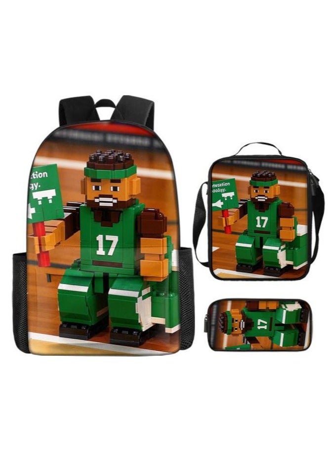 The latest universal cartoon new three-piece schoolbag (for students, teenagers, children)