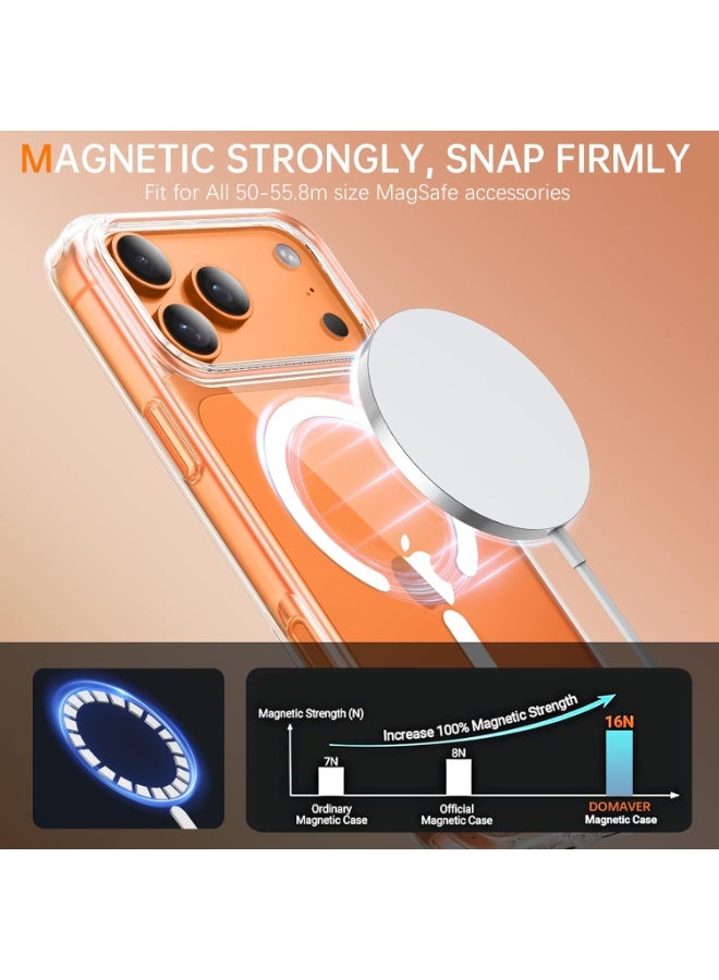 بورتوني جراب شفاف لهاتف iPhone 17 Pro Max متوافق مع غطاء MagSafe للحماية من السقوط ومضاد للخدش لهاتف iPhone 17 Pro Max جراب هاتف مغناطيسي شفاف رفيع لهاتف iPhone 17 Pro Max مقاس 6.9 بوصة - Image 4