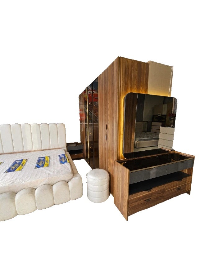 مردود السعودية غرفة نوم كاملة مع الدولاب مصنوعة من خشب MDF تايلندي MS_BR_0044 - Image 2