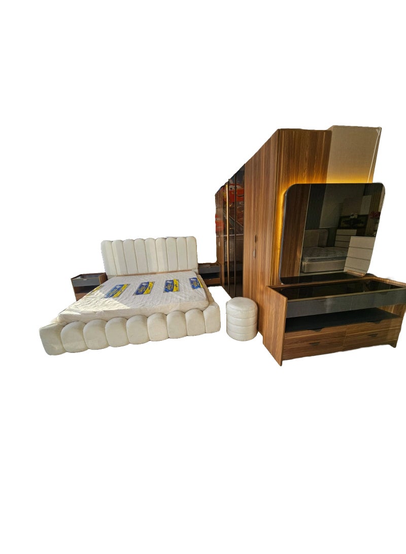 مردود السعودية غرفة نوم كاملة مع الدولاب مصنوعة من خشب MDF تايلندي MS_BR_0044 - Image 4