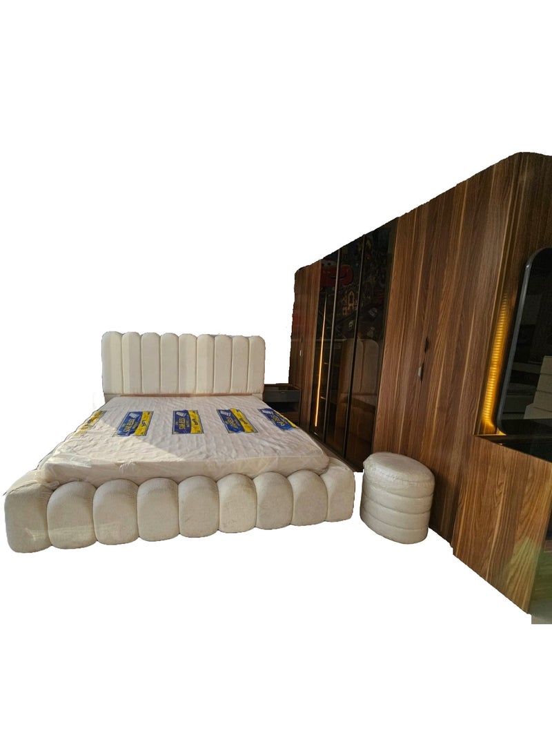 مردود السعودية غرفة نوم كاملة مع الدولاب مصنوعة من خشب MDF تايلندي MS_BR_0044 - Image 3