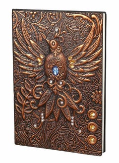Y&D Vintage Leather Travel Lined Ruled Hardback Diary Embossed Writing A5 Notepad - 200 Pages, Unique Birthday Anniversary Gift  - Image 1