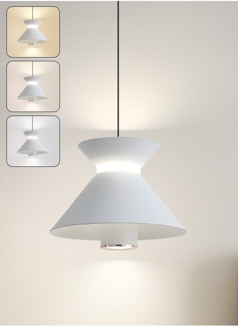 Modern LED Pendant Light Fixture, 10W Adjustable Conical Pendant ,Control with Wall Switch, Dimmable 3000K-6000K, White LED Light for Kitchen/Bedroom/Living Room