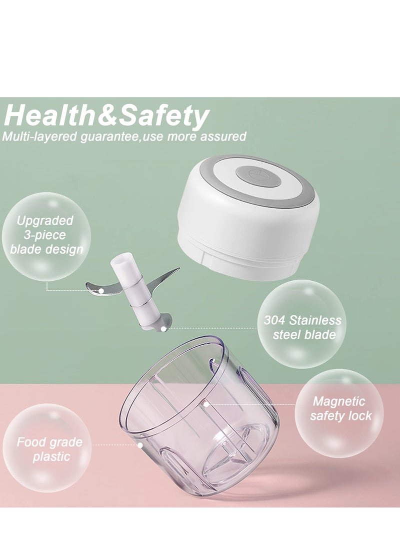 VIUAUAX Electric Mini Garlic Chopper, Food Processor, Portable Cordless Garlic Mincer Masher, Meat Grinder with USB Charging for Vegetable, Chili, Fruits, Ginger, Baby Food, Seasoning 250ml - Image 4