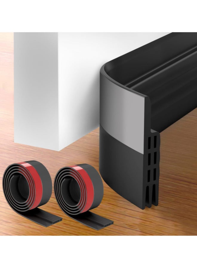 Super ZYouth Door Draft Stopper 2pcs, Under Door Seal, Door Sweep for Exterior & Interior Doors, Door Bottom Draft Blocker Dust and Noise Insulation 100x2x5 cm - Image 1
