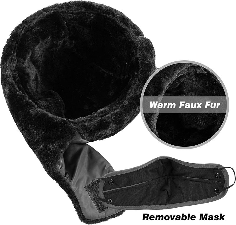KOOLSOLY Trooper Trapper Hat,Winter Ski Hat with Winter Ear Flap and Ski Windproof Mask - Image 5
