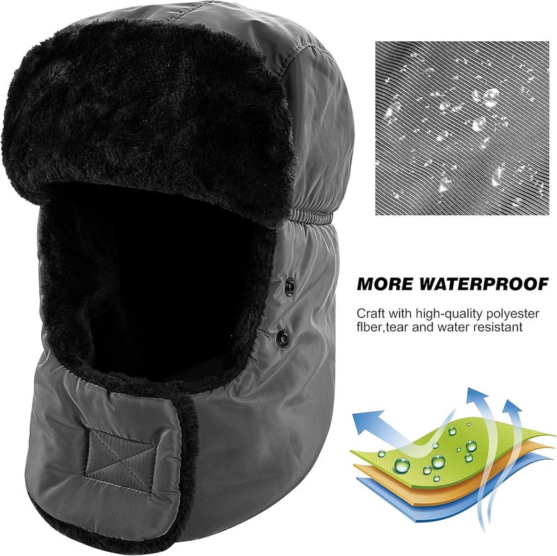 KOOLSOLY Trooper Trapper Hat,Winter Ski Hat with Winter Ear Flap and Ski Windproof Mask - Image 2
